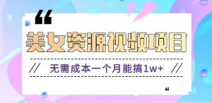 零门槛美女号无脑搬砖项目，无需成本一个月能搞1w+【附图片资源+软件】-瀚宇网创