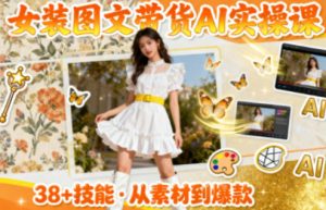 女装图文带货的AI实操课,覆盖38个实用技能,快速提升素材制作效率-瀚宇网创