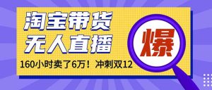 年前风口!淘宝带货,无人直播160小时卖了6万!-瀚宇网创