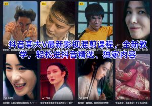 抖音某大V最新影视混剪课程，全新教学，轻松进抖音精选、独家内容-瀚宇网创