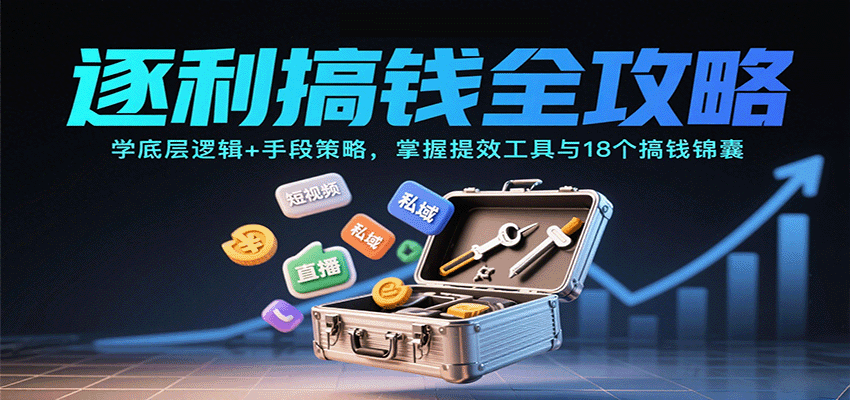 逐利搞钱全攻略:学底层逻辑+手段策略,掌握提效工具与18个搞钱锦囊(更新11月)-瀚宇网创