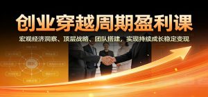 创业穿越周期盈利课:宏观经济洞察、顶层战略、团队搭建,实现持续成长稳定变现-瀚宇网创