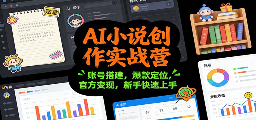 图片[1]-AI小说创作实战营：账号搭建，爆款定位，官方变现，新手快速上手-瀚宇网创