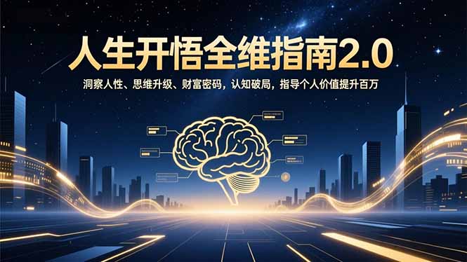 人生开悟全维指南2.0：洞察人性、思维升级、财富密码，认知破局，指导个人价值提升百万-瀚宇网创
