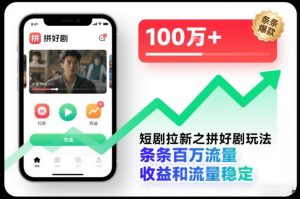 短剧拉新之拼好剧玩法，条条百万流量，收益和流量稳定-瀚宇网创