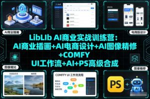 LibLIb AI商业实战训练营：AI商业插画+AI电商设计+AI图像精修+COMFY UI工作流+AI+PS高级合成-瀚宇网创
