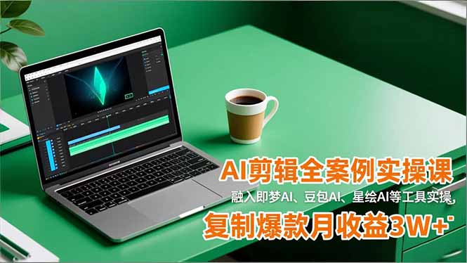 AI剪辑全案例实操课,融入即梦AI、豆包AI、星绘AI等工具实操,复制爆款月收益3W+-瀚宇网创