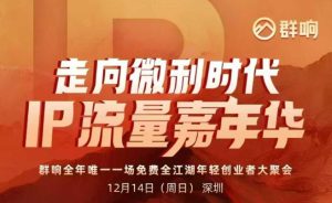 2025ip嘉年华万人12月14深圳线下课，走向微利时代，IP流量嘉年华，实操性极强的商业干货课-瀚宇网创