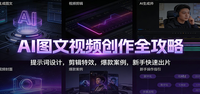 图片[1]-AI图文视频创作全攻略：提示词设计，剪辑特效，爆款案例，新手快速出片-瀚宇网创