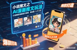 小说推文之AI漫画推文玩法,打造爆款漫画推文视频,稳定日入大几张-瀚宇网创