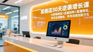 实体店30天逆袭增长课，AI获客模型+流量矩阵+直播转化，单店业绩翻倍，净利润增加数万元-瀚宇网创
