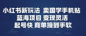 小红书新玩法，卖国学手机贴，蓝海项目，变现灵活，起号快，商单接到手软-瀚宇网创