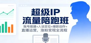 超级IP流量陪跑班：账号搭建+人设定位+爆款创作+直播运营，涨粉变现全流程-瀚宇网创