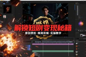 短剧拉新之原创燃剪精简剪辑实操课，解锁短剧变现秘籍-瀚宇网创