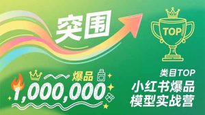 小红书爆品模型实战营，从新品突围到成为类目TOP，可复制路径，打造多个营收百万级爆品-瀚宇网创