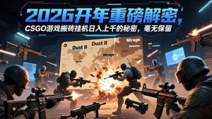 2026开年重磅解密,CSGO游戏搬砖挂机日入上千的秘密,毫无保留-瀚宇网创