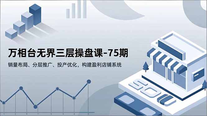 万相台无界三层操盘课-75期,销量布局、分层推广、投产优化,构建盈利店铺系统-瀚宇网创