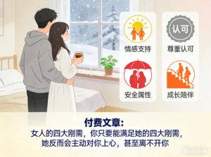 付费文章：女人的四大刚需，你只要能满足她的四大刚需，她反而会主动对你上心，甚至离不开你-瀚宇网创