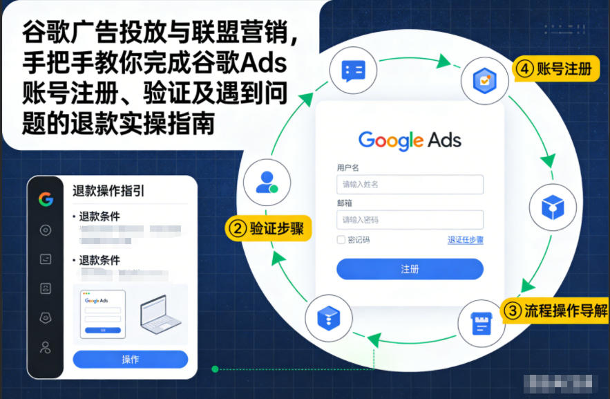 谷歌广告投放与联盟营销，手把手教你完成谷歌Ads账号注册、验证及遇到问题的退款实操指南-瀚宇网创