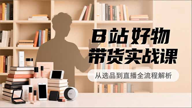 B站好物带货实战课，账号定位、选品拍摄、运营变现，全流程教学，实现UP主月入过万-瀚宇网创