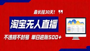 2026淘宝无人直播带货，不违规不封号，每日收益500+，最长挂30 天！-瀚宇网创