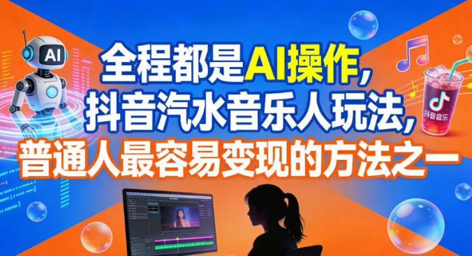 全程都是AI操作,抖音汽水音乐人玩法,普通人最容易变现的方法之一-瀚宇网创