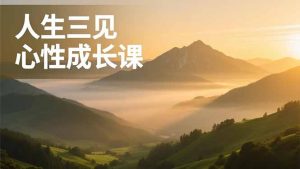 人生三见心性成长课，见天地众生自己，搞透人性安顿身心，活出清晰自我，内在富足无价-瀚宇网创