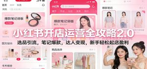 小红书开店运营全攻略2.0：选品引流，笔记爆款，达人变现，新手轻松起店盈利-瀚宇网创