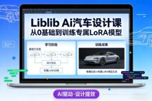 Liblib Ai汽车设计课,从0基础文生图,到教你训练专属设计和风格LoRA模型-瀚宇网创