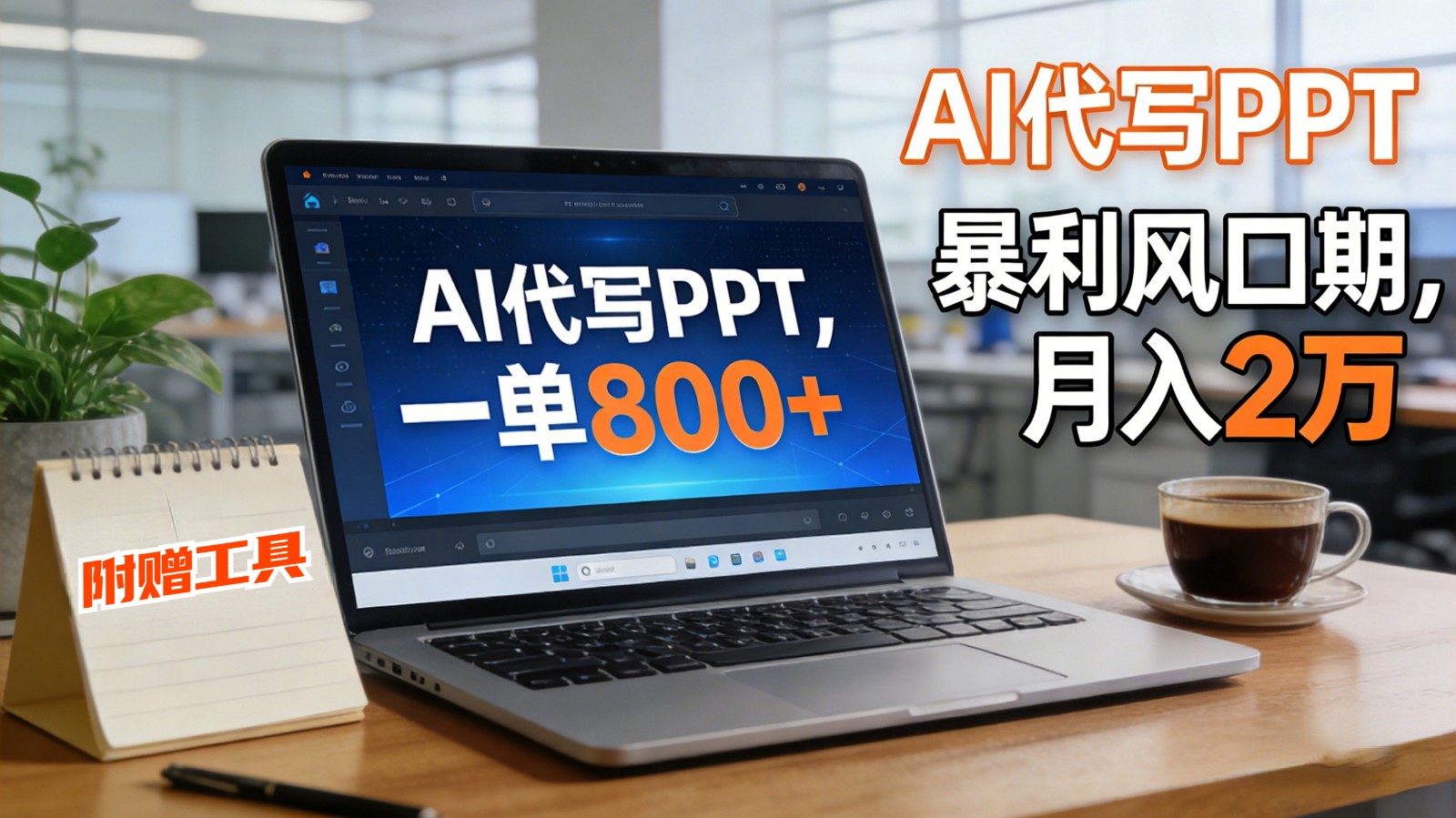 AI 代写做 PPT！一单狂赚 800+，风口期月入 2 万(工具 + 提示词直接送)-瀚宇网创