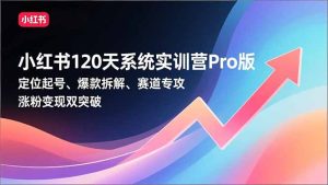 小红书120天系统实训营Pro版,定位起号、爆款拆解、赛道专攻,实现涨粉变现双突破-瀚宇网创