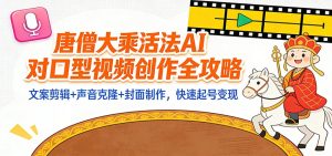 “大乘活法”AI对口型视频创作全攻略:文案剪辑+声音克隆+封面制作,快速起号变现-瀚宇网创