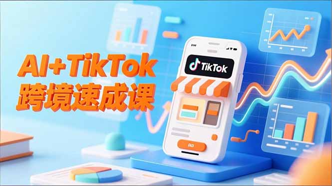 AI+TikTok跨境速成课,智能翻译、店铺定位、流程拆解,7天高效上线运营-瀚宇网创