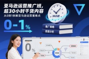 亚马逊运营推广班，超30小时干货内容，从0到1拆解亚马逊运营重难点-瀚宇网创