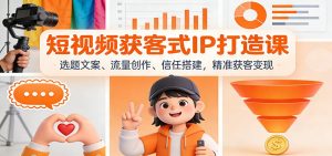 短视频获客式IP打造课：选题文案、流量创作、信任搭建，精准获客变现-瀚宇网创