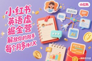 小红书英语虚拟资料掘金营,纯AI操作,解放你的双手,每个月多挣几K-瀚宇网创