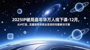 2025IP破局嘉年华万人线下课-12月，从IP打造、流量矩阵到商业变现的完整解决方案-瀚宇网创