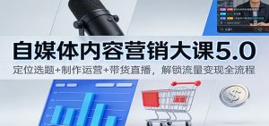 自媒体内容营销大课5.0：定位选题+制作运营+带货直播，解锁流量变现全流程-瀚宇网创