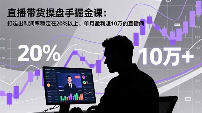 直播带货操盘手掘金课:打造出利润率稳定在20%以上、单月盈利超10万的直播间-瀚宇网创