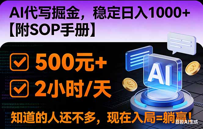 2026风口项目,AI代写掘金,稳定日入1000+,掌握核心技能【附SOP手册】-瀚宇网创