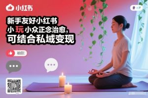 新手友好小红书小众正念治愈，玩法简单，可结合私域变现-瀚宇网创