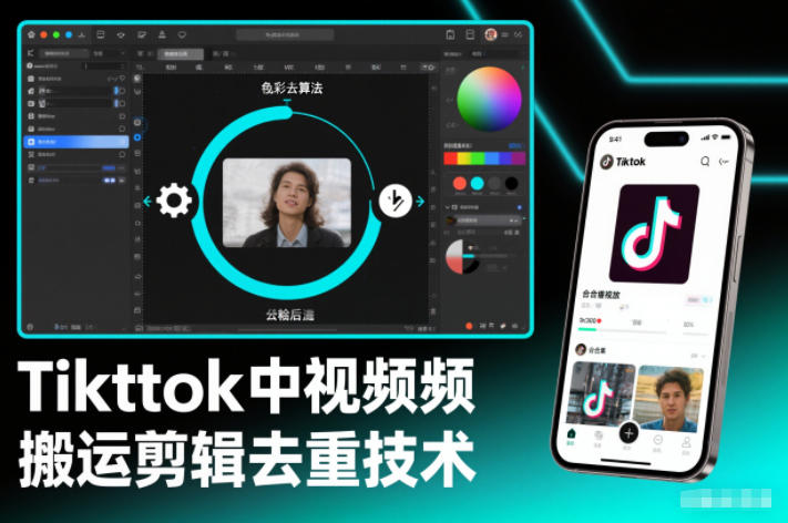 Tiktok中视频纯搬运剪辑去重技术,外来技术,自行测试-瀚宇网创