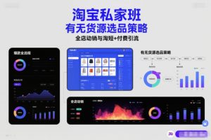 淘宝私家班,有无货源选品策略,高成功率爆款全流程打法,全店动销与淘短+付费引流(更新)-瀚宇网创