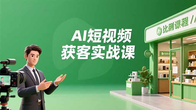 AI短视频获客实战课,数字人创作、实体行业应用、精准引流,30天获取客源月入6万+-瀚宇网创