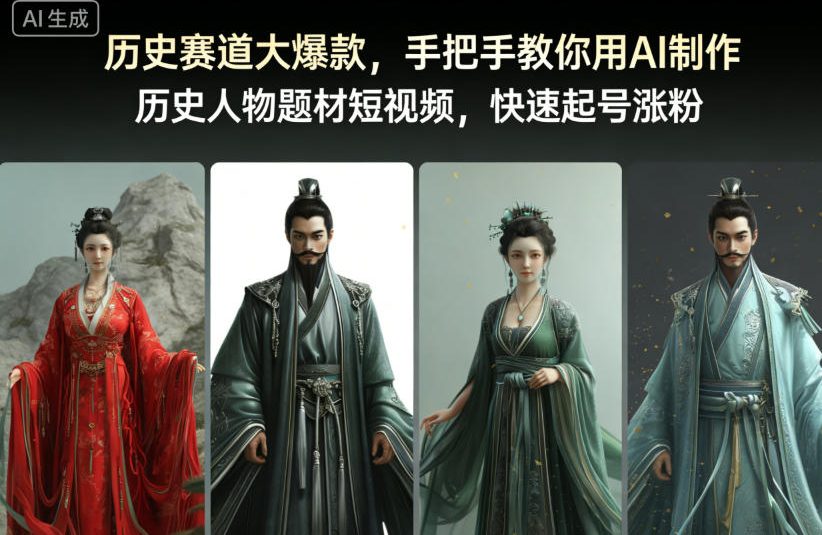 历史赛道大爆款，手把手教你用AI制作历史人物题材短视频，快速起号涨粉-瀚宇网创