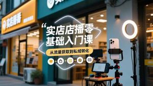 实体店播零基础入门课,实体店+短视频+直播+微信生态+私域社群,从流量获取到私域转化-瀚宇网创