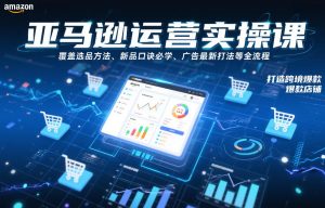 亚马逊运营实操课,覆盖选品方法、新品口诀必学、广告最新打法等全流程,打造跨境爆款店铺-瀚宇网创
