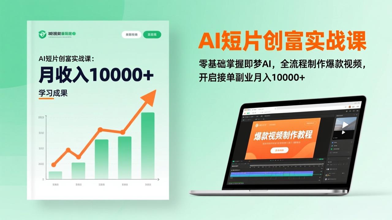 AI短片创富实战课：零基础掌握即梦AI，全流程制作爆款视频，开启接单副业月入10000+(更新-瀚宇网创
