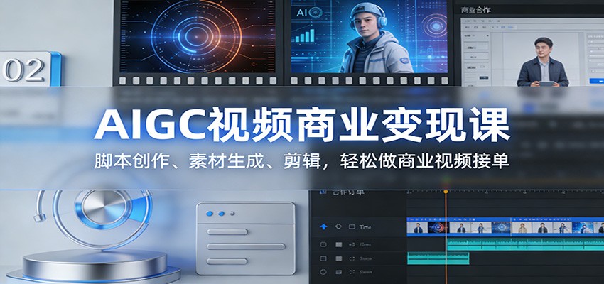 AIGC视频商业变现课：脚本创作、素材生成、剪辑，轻松做商业视频接单-瀚宇网创