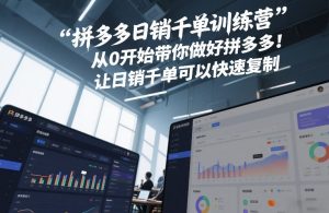 拼多多日销千单训练营，从0开始带你做好拼多多，让日销千单可以快速复制(更新26年1月)-瀚宇网创